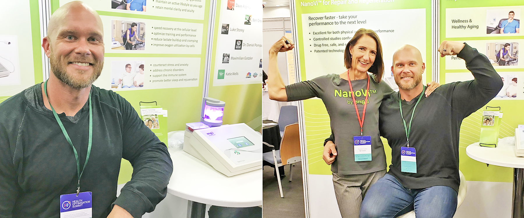 Ben Pakulski and Rowena Gates visit (and compare muscles) at the Health Optimization Summit in London